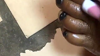 Hot Ebony Babe Oiled Feet Massage Section