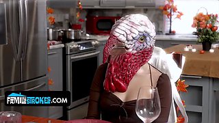 Forget the Turkey, She'll Eat Her Pervy Stepdad's Big Dick