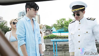 Stacy Cash and Jinbaona Fuck on Boat - Asian Blonde Babe with Small Tits Gets Fingered and Cumshot