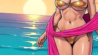 Sexy Big Boob MILFs at Beach
