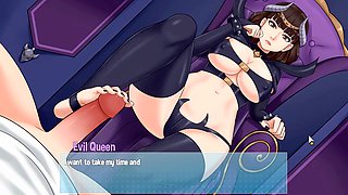 Dark princess gives me a footjob during building chores