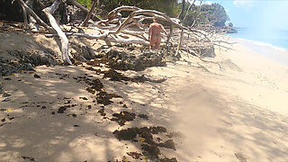 Kinky Couple Big Tits Cowgirl Wife Orgasm Sex on Barbados Beach POV