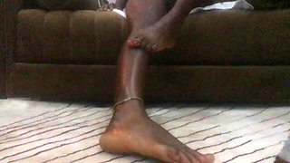 African Ebony Feet Fetish Petite Oiled Teen 18 Sitting