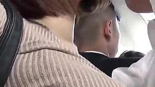 Crowded Bus Rush. Tight Pants Wife Feels the Firm Press, Panty Line Showing as She Gives in to the Moment Part 1