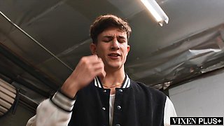 Fit MILF Justine Fucks a Young Stud in His Classic Car justine jakobs, parker ambrose