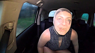 Risky Trip in Full Pantyhose Encasement Nylon Doll in the Car Ep. 336