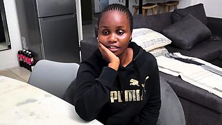 Thick Big Tits Black Teen Rides Cock POV