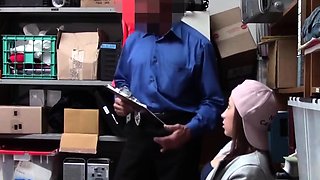 Submissive youthful secretary shoplifter gets caught and