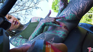 Public Solo Anal - Massive Gape, Prolapse, Squirt on Motor Scooter