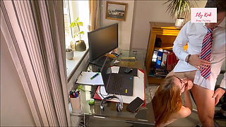 SEDUCING MY BOSS IN THE OFFICE AND GETTING FUCKED OVER THE DESK