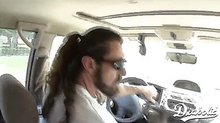 Dirty Reno and Tatiana Kush's blowjob action