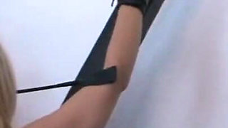 Humiliating foot stretching sex toys in pussy