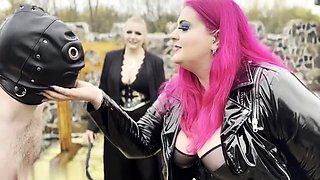 Fetish strapon femdoms cumshot fucking bdsm victim