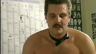 French Babe Got Big Load Over Her Face in Office