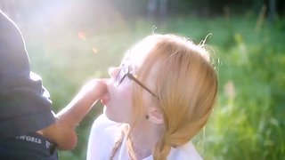 Schoolgirl Stranger Caught a Guy Jerking off and got Turned