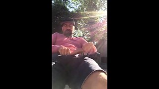 Outdoor Masturbation: He Strokes It in the Garden