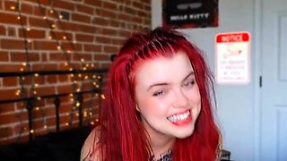 Amateur redhead masturbates then gives a blowjob