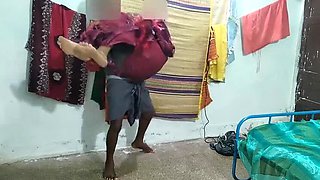 Desi Stepmom in Law Hugging and Fucking in Real Homemade 4k - Big Tits Aunty Gets Creampie