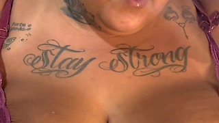 Tanned BBW: Oil on Large Breasts and Smoke in the Lungs 4K