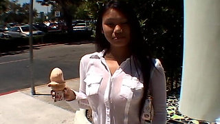 Amateur Asian Babe Teases with Toys Then Worships Cock Hard