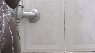 Beautiful Ebony with Small Titis Taking Shower