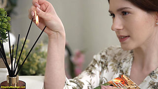 Small teen's ass gets destroyed in Nuru massage