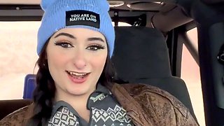 Hot brunette big boobs toying pink pussy