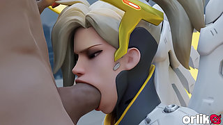 Mercy Overwatch - Sloppy Blowjob & Missionary Fuck (3d Animation)