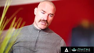 Nuru Massage Threesome with Big Tits MILF - Blowjob & Pussy Licking