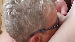 Naughty mature slut is getting fucked in a threesome
