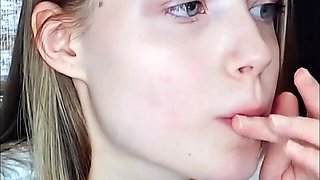 Young Blonde Cuty with perky tits loud moaning masturbation