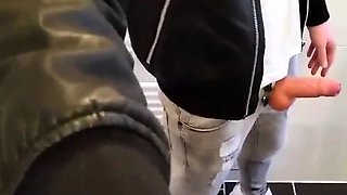 Amateur Webcam Handjob with a Big Cock