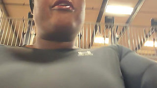 Ts Kayla working out at gym