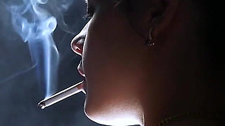 A Little Bit Naked Smoking Girl