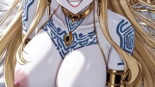 White demon dancing in cloud (Ai animation)