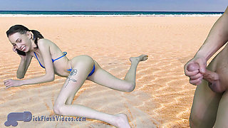 Petite Teen Aria Haze gets Dick-Flashed at the Beach CFNM