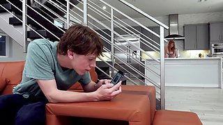 bad guy s spying on busty housewife