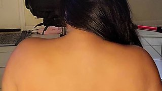 Big ass pale brunette milf with