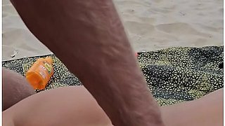 Cumshot Right On The Beach In Germany