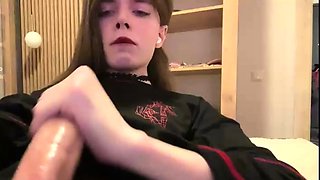 Jerking off shemale tranny solo play