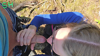 Blonde Slut Towed and Fucked in the Woods!