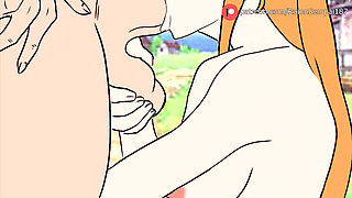 Nami Devouring Nico Robin's Cock