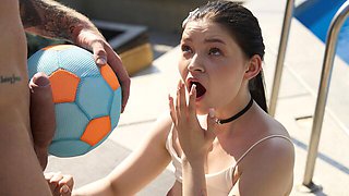 Spicy as hell missionary pose anal fuck with a young brunette Virgin Butterfly