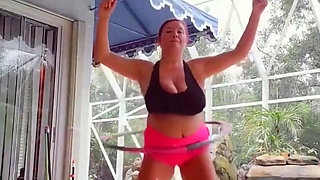 Rainy Day Topless Poolside Workout! Would You Be My Personal Trainer?