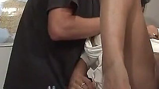 Naughty Math Teacher gets fucked in 3some by her students