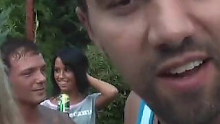 Wild Pool Party Orgy with Blondes Sucking Big Cocks