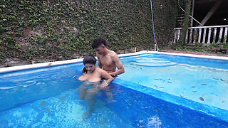Curvy 18yo Latina Virgin Pool Lesson Turns Into Taboo Facial Fuck-fest