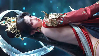 Beautiful girl's dance on an unforgettable moonlit night with her lover AI