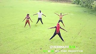 Two Fit Babes Get Pounded by Hung Black Studs in Wild Stadium Foursome