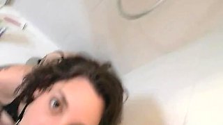 Lena Fire French Pissing Shower - Cute Tattooed Girl Drinks Pee & Gets Washed in HD